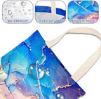 Car Trash Bag Hanging No Snap Small Garbage Bag for Car Back Seat Cute Printed One-handed Strap Trash Bags Car Accessories-Pink Blue Purple Marble Car Trash Bags