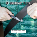 Compact Vehicle Emergency Multi-Tool - Rescue-Grade Tungsten-Carbide Glass Breaker & Seatbelt Cutter for Car Rescue and Roads