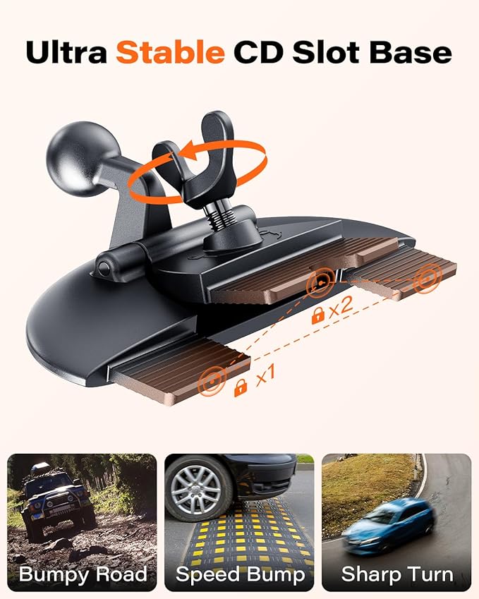 APPS2Car for Magsafe CD Player Phone Mount [17 Strong Magnets] Magnetic CD Phone Holder for Car Hands-Free Car Mount Compatible with iPhone 17 16 15 14 13 12 Pro Max Mini Plus MagSafe Case All Phones