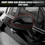 Right Passenger Side Mirror Cover Caps Compatible with Chevrolet Chevy Cruze 2017 2018 2019 Replacement Rear view Mirrors Trim (Black)