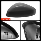 A-Premium Driver Side Rearview Mirror Cover Cap - Compatible with Honda Civic 2022 2023 2024 2025 - Smooth Black, Without Turn Signal Hole