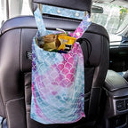 Cute Hanging Car Trash Garbage Bag 100% Leakproof Waterproof Multipurpose for Car Back Front Seat Console with Hanging Strap (Mermaid)