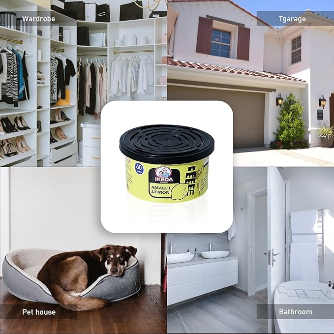 Car Air Freshener: Amalfi lemon Scent | Organic Cans | Odor Eliminator Essential | Long-Lasting | Strong Fragrance | For Home