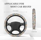 Steering Wheel Cover Universal Fit Car Interior Accessories for Women Men 15 Inch Breathable Anti Slip Odorless Neoprene Stee