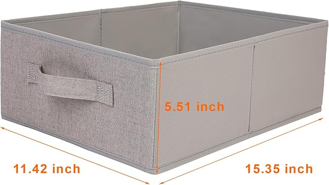 JAKAGO Fabric Storage Bins set of 4 Rectangle Storage Baskets with Handle Foldable Closet Organizer for Clothes Towel bedding