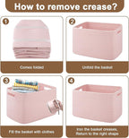 OIASKET Storage Baskets for Organizing, Woven Decorative Baskets for Shelves - Books, Towels, and Clothes, Cotton Rope Toy St