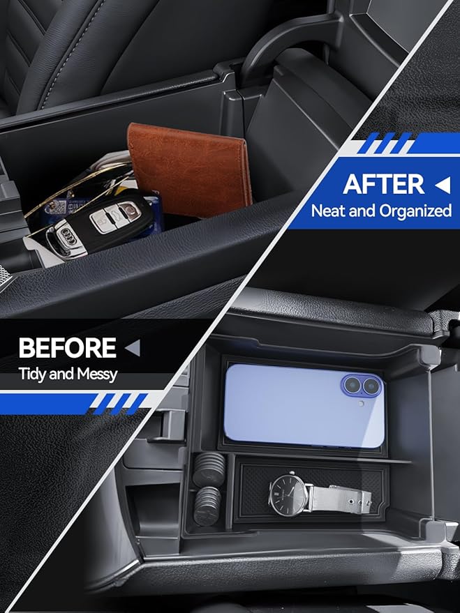 for Ford Edge Center Console Organizer Ford Edge 2021-2024 2025 Accessories Armrest Tray Middle Storage Box Insert Container Durable ABS Plastic