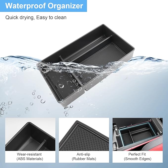 2022 2023 2024 2025 2026 NX 250/350/350h/450h+ Center Console Organizer for Lexus NX, Durable ABS Plastic&Anti-slip Rubber Console Armrest Tray Insert 2026 2025 NX250/350/350h/450h+ Accessories
