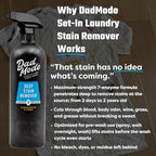 DadMode Laundry Stain Remover | 7-Enzyme Spray for Deep, Aged, Set-In Clothing Stains | Enzyme Booster Cleans Bodily Fluids, 