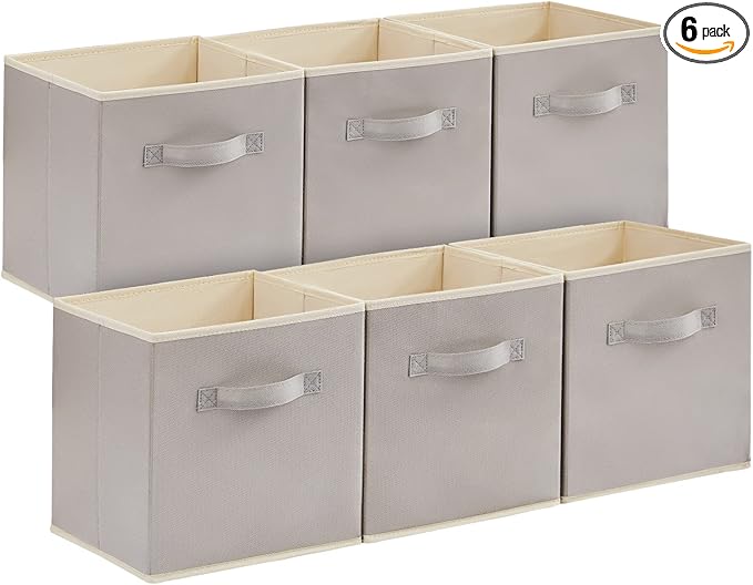 Lifewit Storage Cubes, Foldable Decorative Fabric Storage Baskets for Organizing Home Organizers with Handles for Shelves, Cl
