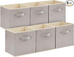 Lifewit Storage Cubes, Foldable Decorative Fabric Storage Baskets for Organizing Home Organizers with Handles for Shelves, Cl