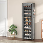 VTRIN Vertical Narrow Shoe Rack Organizer Tall Shoe Rack for Closet Entryway 10 Tier Non-Woven Cover Shoe Shelf Holds 20-22 P