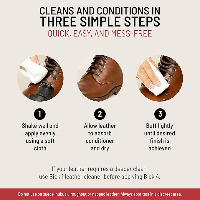 Bickmore Bick 4 Leather Conditioner 32 Fl Oz - Best Since 1882 - Leather Cleaner & Conditioner - Restore Polish & Protect All