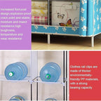 Wardrobe Closet Multifunction Portable Wardrobe Fabric Folding Clothes Storage Organizer Closet DIY Assembly Easy Install Rei