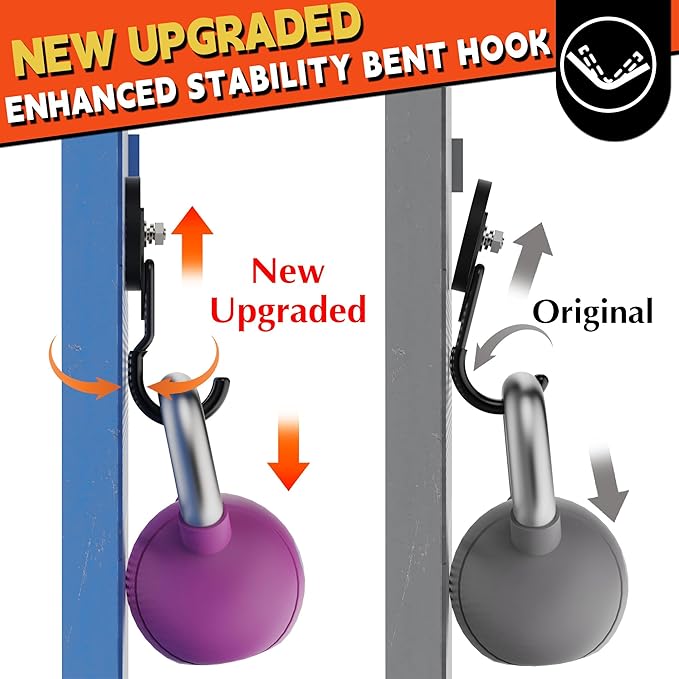 ULIBERMAGNET New Upgraded Garage Magnetic Hooks, 2 Pack Black Heavy Duty Large J Hooks with Magnet, Black Strong Anti-Slip Co