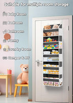 TAHAVICE 1 Pack Over The Door Organizer Storage, Hanging Organizer Closet with 5 Large Pockets 10 Mesh Pockets, 44 lbs Weight