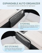 FLORICH Car Seat Gap Filler, Premium Leather Center Console Organizer, Front Seats Gap Filler Organizer and Storages Universal Fit for Car SUV Truck