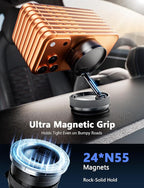 2026 Upgraded 360° Vacuum Magnetic Car Phone Holder for Magsafe [120+LBS Strongest Suction & 3000gf Strongest Magnetic], Adjustable Car Phone Mount for Your Car/Gym/Mirror for iPhone & Android, Pro