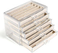 5 Drawers Necklace Organizer Storage, Tray with Clear Lid, Dustproof Velvet Necklaces Holder Storage Display Case, Necklace T