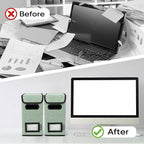 BALEINE File Organizer Box with Lid, Collapsible File Folder Organizer with Plastic Slide, Hanging File Folder Box for Office