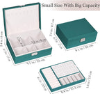 Jewelry Box for Women Girls, 2 Layers Jewelry Organizer Container with Lock, PU Leather Storage Case with Removable Tray, Jew
