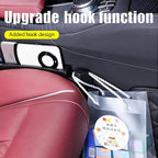 2 Pack Upgrade TPU Universal Dual Car Seat Gap Filler with Hooks, 4 in 1 Black Car Gap Plug Seat Fillers with Hook Odorless for Cars SUV, Console Side Gap Storage Organizer with Charge Cable Hole