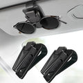 Metal Sunglasses Holder for Car Sun Visor, Universal Snap-On Clip for Visor Sunglass Holder, Black (2 Pack)