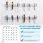 Hanaive 4 Pieces Pegboard Pliers Holder, Holds 11 Plier Per Rack, Steel Pegboard Hooks Pliers Peg Board Organizer Accessories