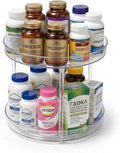 2-Tier Vitamin Storage Organizer, Rotary Turntable Organizer for Vitamin Bottles and Medicine Bottle, Vitamin Bottle Organize