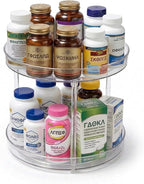 2-Tier Vitamin Storage Organizer, Rotary Turntable Organizer for Vitamin Bottles and Medicine Bottle, Vitamin Bottle Organize