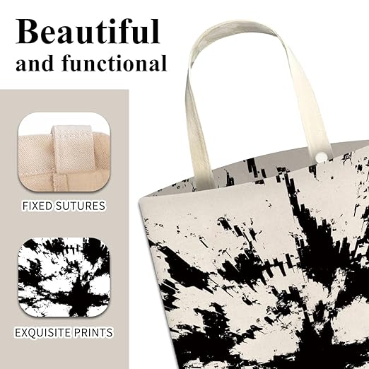 Car Trash Can, Cute Car Trash Bag, Hanging Car Organizer and Storage Bag, Trash Bin for Car Accessories, Vehicle, Travelling, Camping White Black Print