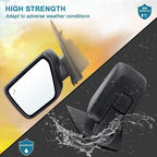 Left Driver Side Door Mirror Compatible With 2021 2022 2023 2024 2025 2026 Ford F150 With Power Glass Manual Folding Heated Blind Spot Matte Black Replace#ML3Z17683VA(7 Pins)