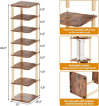 LUCKNOCK Vertical Shoe Rack, 8-Tier Tall Narrow Shoe Organizer for Entryway, Closet, Dorm & Small Spaces, Freestanding Wooden