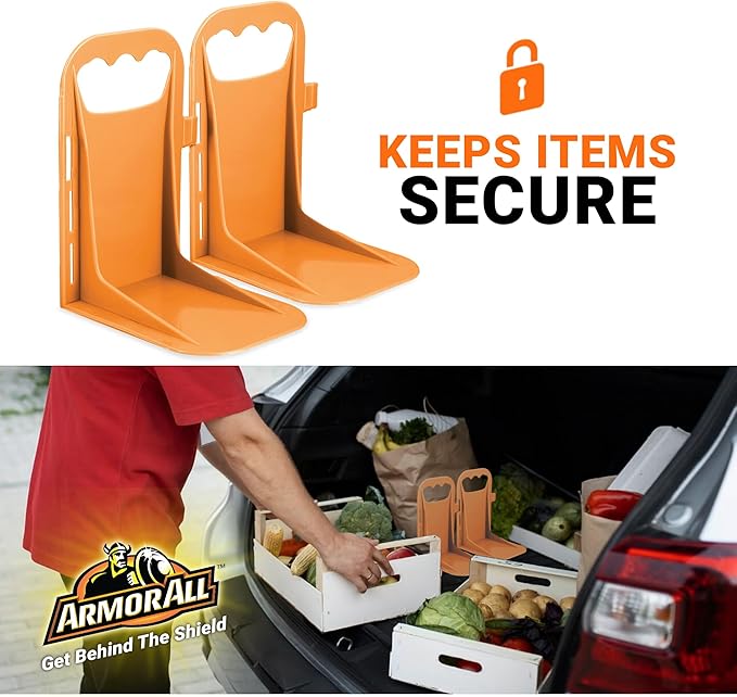 Armor All Trunk Cargo Blocks, Cargo Dividers, Trunk Dividers, Hook & Loop Trunk Organizer Blocks to Hold Cargo in Place,