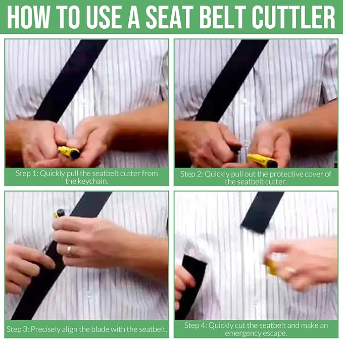 16 Pcs Car Window Breaker Seatbelt Cutter- 3 in 1 Glass Breaker Portable Emergency Escape Tools to All Car Applicable Accesso