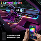 Dreamcolor Acrylic Interior Car LED Strip Lights, 18 in 1 Ambient Lighting Kit with Wireless APP, Dynamic Chasing Music Sync Fiber Optic Lights with DIY Mode, Car Inside Lighting Accessories