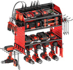 CCCEI Modular Power Tools Organizer with USB Charging Station, 4 Layer Drills and Battery Storage Wall Mount, Garage Shop Org