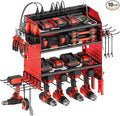 CCCEI Modular Power Tools Organizer with USB Charging Station, 4 Layer Drills and Battery Storage Wall Mount, Garage Shop Org