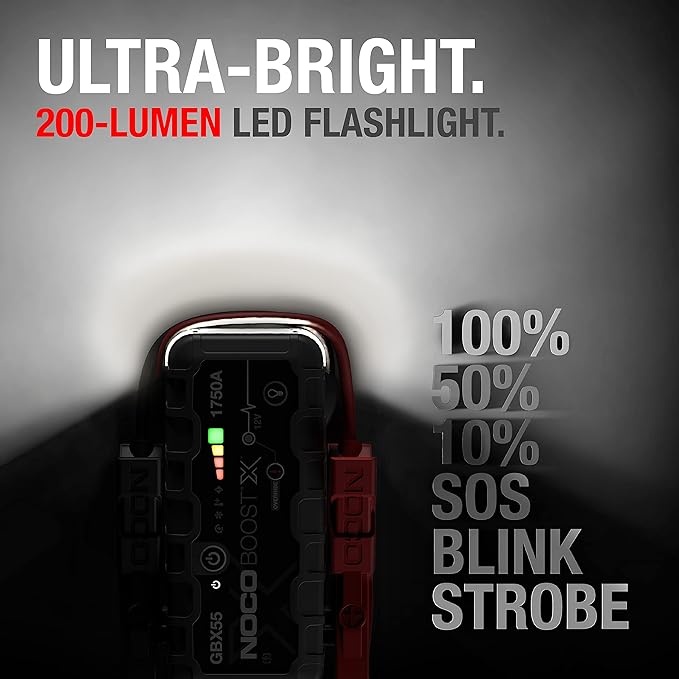 NOCO Boost X GBX55: 1750A UltraSafe Jump Starter - 12V Lithium Battery Booster Pack, Portable Jump Box, Power Bank & Jumper