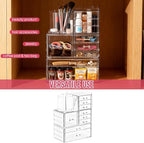 ShineMe Clear Makeup Organizer with 9 Drawers, 3 Tier Stackable Makeup Storage Organizer with Rotating Brush Holder, Acrylic 