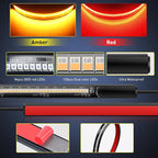 Nilight 30 Inch UTV Tailgate Light Strip 204 LED Red Running Brake Amber Turn Signals Lights Compatible with Polaris RZR Kawasaki Pioneer Can Am Golf Cart Off-Road Truck Trailer