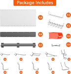 TORACK Metal Pegboard with Peg Board Hooks, Tools Storage Pegboard with Pegboard Hooks, Wall Mounted Storage Bins, Shelves, T