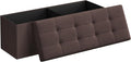 SONGMICS MAZIE Collection - 43 Inches Folding Storage Ottoman Bench, Ottoman Foot Rest, End of Bed Bench, Storage Chest, Load