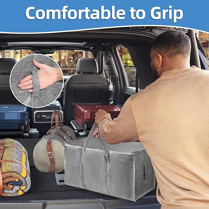 16 Pack-Extra Large Heavy Duty Moving Bags - Waterproof Storage Totes with Handles & Zippers, Foldable for College Dorm, Stor