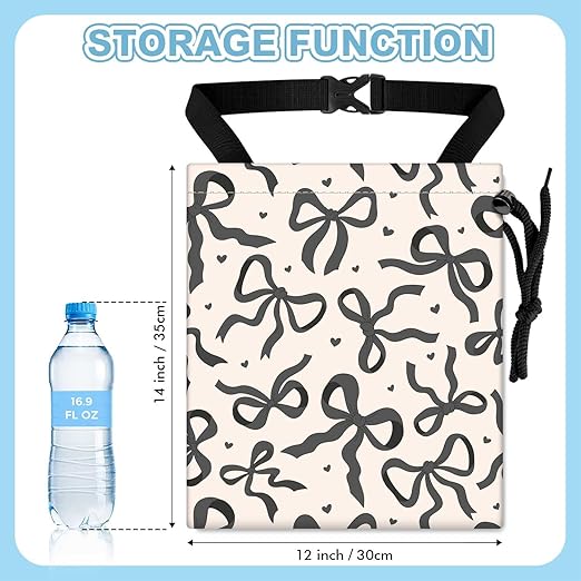 Black Bow Car Trash Bag - Waterproof Car Trash Bag Hanging Leakproof Car Garbage Bag - Washable Reusable Trash Bag for Car Interior Hanging Organizer Storage Vehicle Travelling Camping