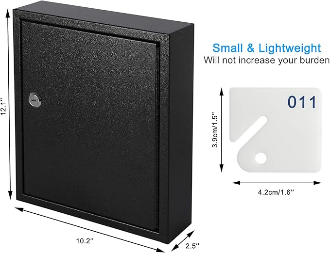 KYODOLED Key Storage Lock Box with Key, Locking Key Cabinet, 60 Key Management Wall Mount with Key Lock, Key Hooks & Key Labe
