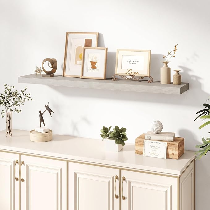 Dreamland 48 Inches Floating Shelves for Wall, 8" Deep Long Floating Shelves Set of 1, Large Display & Storage Shelf, Wall Sh