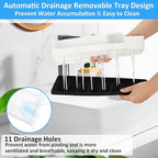 Bathroom Counter Organizer, White Silicone Toothbrush Holders for Bathrooms Organizer Countertop with 3PCS Qtip Holder, Tooth