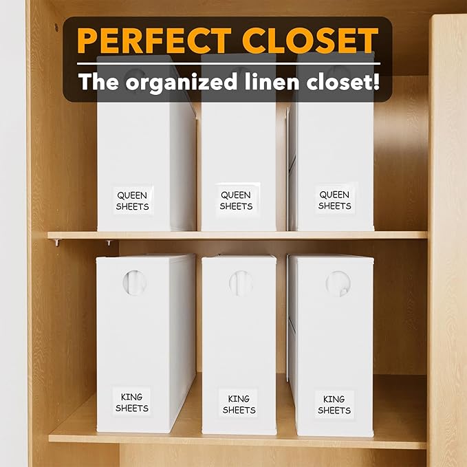 SpaceAid 6 Pack Bed Sheet Organizers and Storage, Foldable Sheet Organizer with Window for Linen Closet, Set Folder Keeper fo