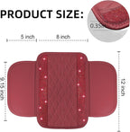 NBTEPEM Bling Burgundy Red Car Center Console Cover, Leather Car Arm Rest Cover with 2 Storage Bags, Universal Auto Armrest Protector Storage Box, Bling Accessories Interior for Most Vehicles